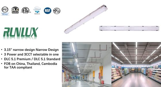 L'éclairage de garage étanche à LED à vapeur économe en énergie avec une durée de vie de 50000 heures et IP66 IK10