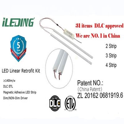 Retour à l'usage magnétique Économie d'énergie Dimming LED 3CCT 3P Batterie sélectionnable Installation rapide Kit de remise à niveau linéaire