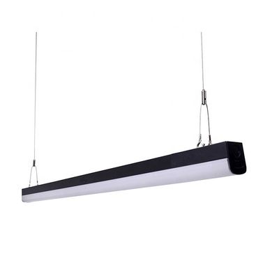 130lm/w CRI 80 3CCT LED sélectionnable Batten Light Finition noire pour l'éclairage de bureau intérieur