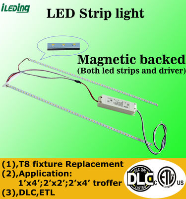 120-277V / 120-347V LED Troffer Rétrofit 3CCT 3Power sélectionnable Magnétique