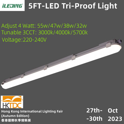 Réservoir de refroidissement Industrial IP66 IK10 5FT 55W Tri-proof Low Bay LED Lampes étanches à la vapeur