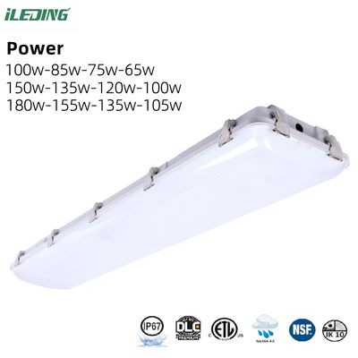 Éclairage d'entrepôt de haute baie 155W Led Vapor Tight Light étanche à l'eau avec support de faible luminosité