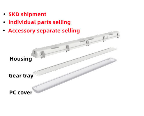 Éclairage à haute résistance à la vapeur à LED de style industriel 2FT 25W avec couverture PC et capacité d'assombrissement
