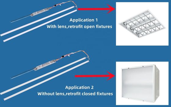 46W 4FT LED lumière magnétique Lumières linéaires 2 4 Troffer Kit de réaménagement