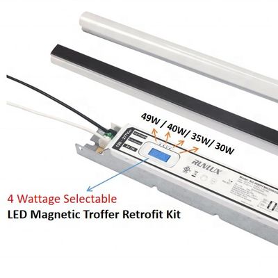 Source lumineuse SMD LED 2ft 4ft 8ft 150Lm/W Lentille PC Lumière de kit de retrofit linéaire à LED magnétique