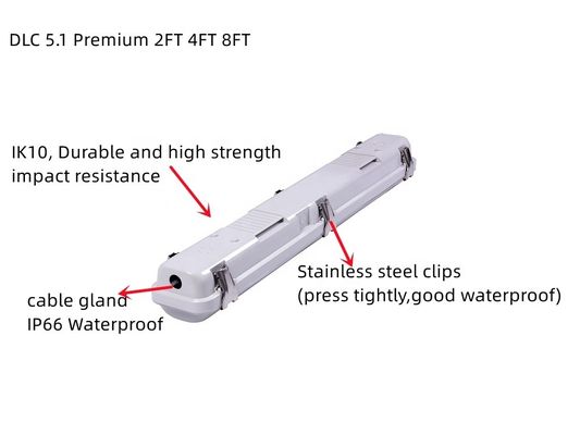 DLC IP66 35W 46W 4FT LED Vapor Tight Garage Light Fixture pour les solutions d'éclairage à longue durée de vie